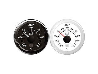 AMPEROMETRO BIANCO SCALA DA 150/0/150 AMP 12/24V