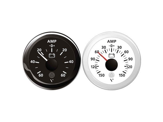 AMPEROMETRO BIANCO SCALA DA 150/0/150 AMP 12/24V