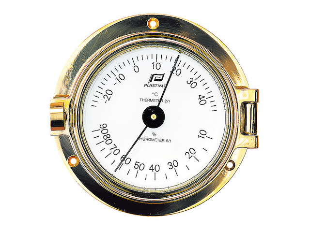 TERMO-IGROMETRO IN OTTONE LUCIDO