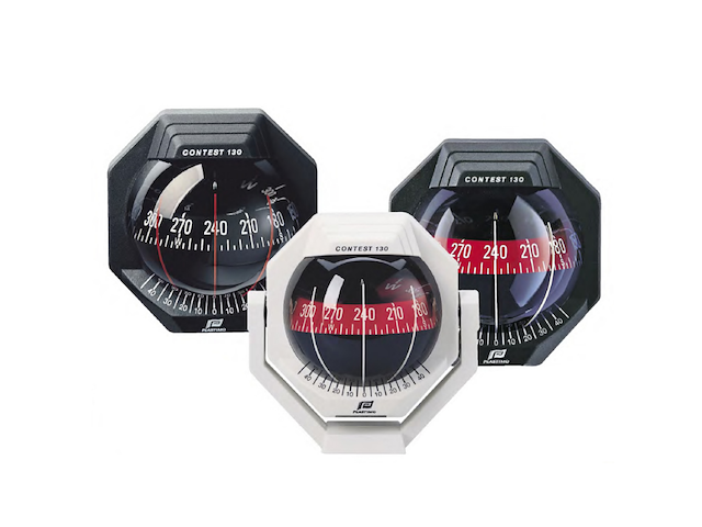 BUSSOLA NERA CON ROSA PIATTA ROSSA MONTAGGIO VERTICALE