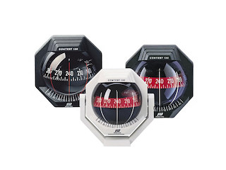 BUSSOLA NERA CON ROSA PIATTA ROSSA MONTAGGIO SU PARATIA INCLINATA