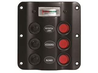 PANNELLO A 3 INTERRUTTORI CON VOLTMETRO