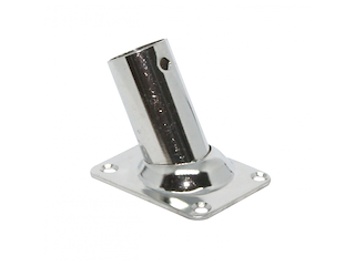 BASE INOX RETTANGOLARE A 60° Ø MM.22