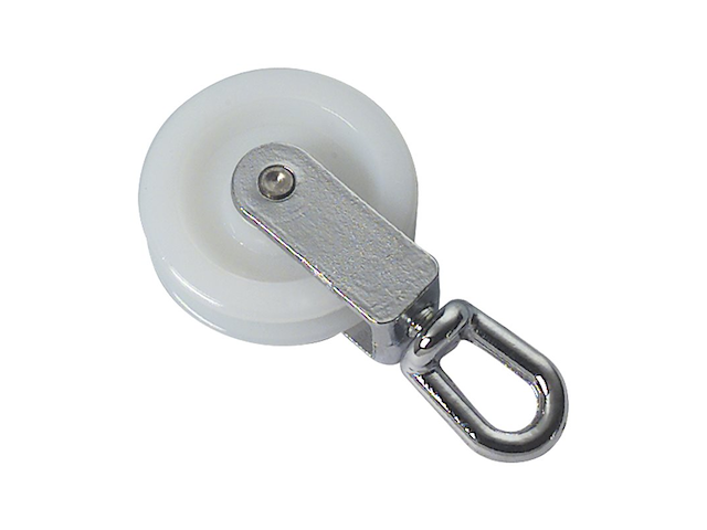 CARRUCOLA IN NYLON E OTTONE CON OCCHIO