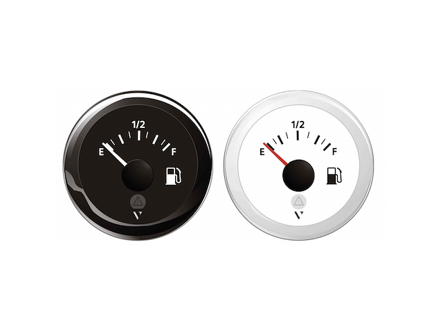 INDICATORE CARBURANTE BIANCO SCALA E-F 12/24V