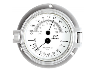 TERMO-IGROMETRO IN ALLUMINIO CROMATO OPACO