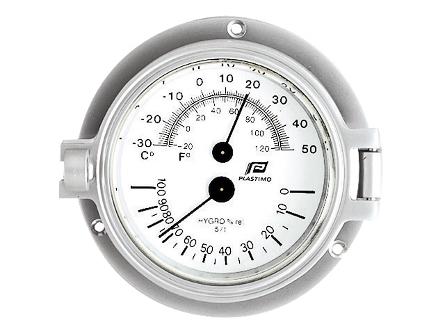 TERMO-IGROMETRO IN ALLUMINIO CROMATO OPACO