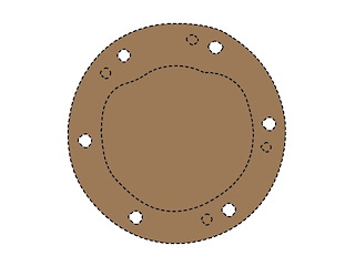 COPERCHIO D.130 SP.6 6 FORI Guarnizione Pompa