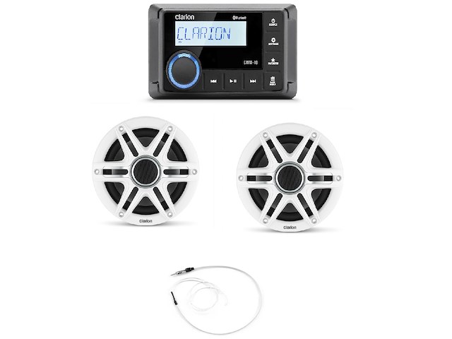 CLARION BUNDLE Stereo Rotondo CMM-10i con Casse CMSP-651-SWG e Antenna FM Cod.CMM10ICMSP