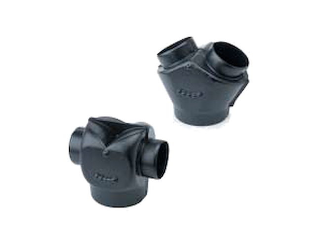 Plenum di divisione a Y - 152 mm x 102 mm x 102 mm Plenum di divisione a tre vie