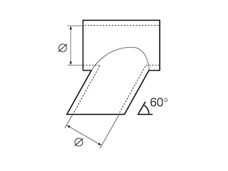 TEE AP.INCL.INOX D.22 Giunto a T 60° aperto Inox