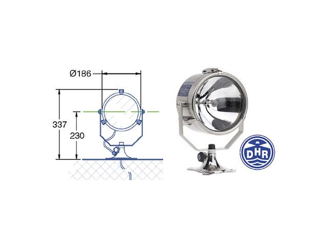 FARO DHR 12V D.180 FISSO Faro orientabile 180 DHR""