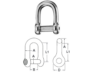 GRILLO INOX ANCORE MM.  8 Grilli dritti con perno a filo
