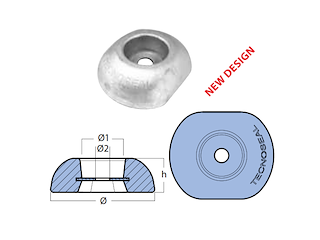 ANODO TIMONE MM.140 KG 2,200 Serie Timone con Inserto