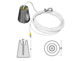 ANODO SOSPESO 2,5 KG ZINCO Anodi sospesi serie TEC