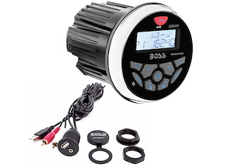 Boss Audio Marine Stereo da cruscotto 240 W MGR350B con cavo MUSB35 adattatore USB/RCA