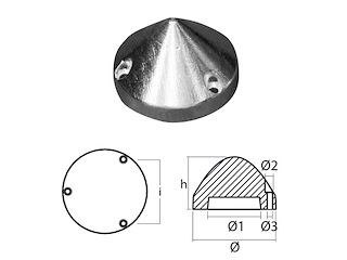 OGIVE MAX PROP.DIAM ESTERNO 67     INT.43 Ogive Max Prop 3 Fori
