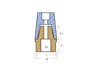 OGIVA COMPLETA A25 14X1,5 Ogive coniche con ottone