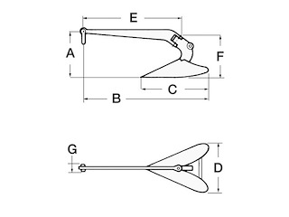 ANCORA PLOUGH KG.15 Ancore Tipo Plough