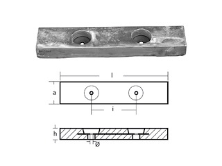 ANODO MAGNESIO GDF 600X120X60X240 Piastra magnesio scafi veloci