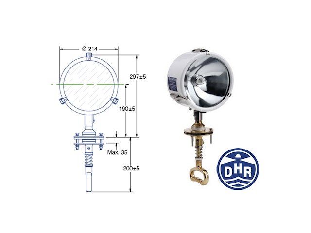 FARO DHR 220MM 24V 250W - 220CB024 Faro orientabile 220 DHR""