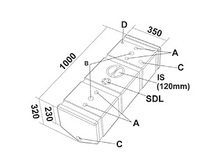 Serbatoio in polietilene rigido per acque nere 86 lt Serbatoio c/smusso per carena