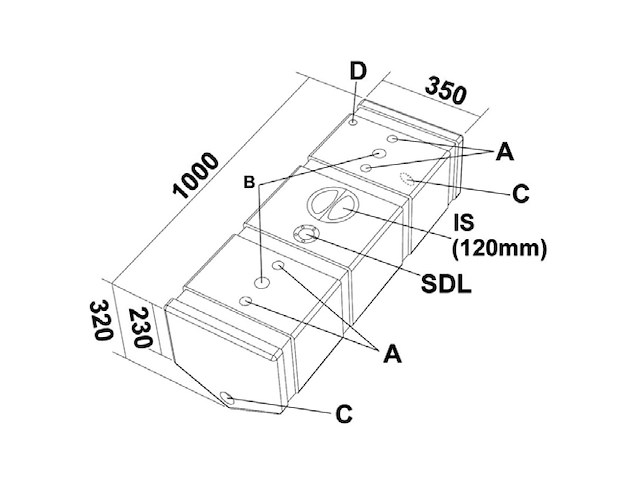 Serbatoio in polietilene rigido per acque nere 86 lt Serbatoio c/smusso per carena