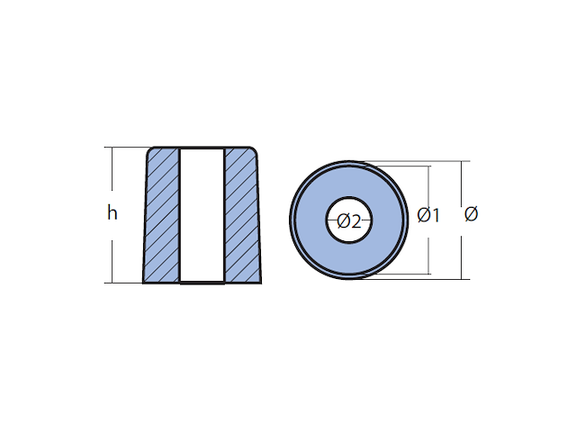 RONDELLA IN ALLUMINIO PER MOTORI 2,5/9,0HP Rondella Yamaha 25/250 HP