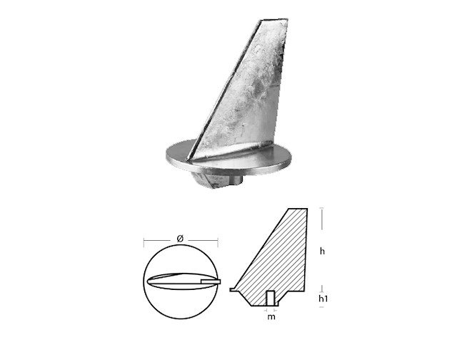 PINNA LUNGA PER MOTORI SERIE - MERCRUISER 80/140 HP PINNA LUNGA SERIE 80/140 HP