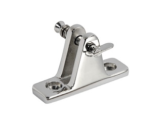 SUPPORTO A FORCELLA 90° CON SPINOTTO SFILABILE E MOLLA INOX PERNO 6MM Supporto con spinotto sfilabil