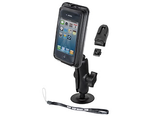 RAM MOUNT SUPPORTO AQUABOX IMPERMEABILE PER SUPERFICIE PIANA PER BARCA CAMPER RAM-MOUNT RAM-B-138-AQ7-1U PER IPHONE 4 e 4s
