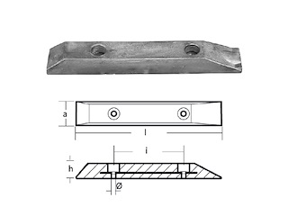 ANODO IN MAGNESIO GDF 500X80X50X240 Piastra magnesio scafi veloci