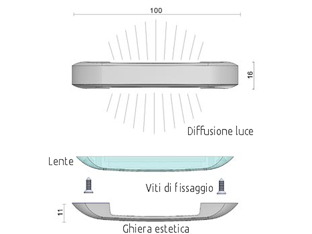 LUCE DI AMB. CROMATA BLU Luci di ambient Andromeda G2