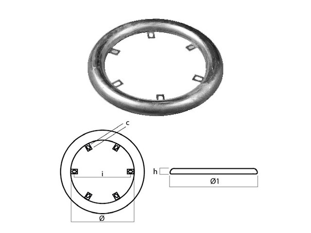 COLLARE CON INSERTI KAMEWA D.380 Collare Jet FF 375S Clas V2000