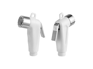 DOCCETTA S.TUBO BIANCA Doccetta in plastica cromata