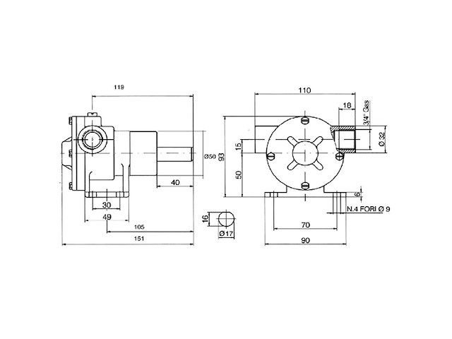 POMPA PM 35 CON SUPPORTO Pompa PM35