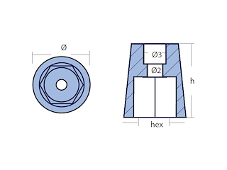 RICAMBIO OGIVA E. A30 Ogive radice esagonali