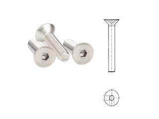 Viti a testa svasata piana con cava esagonale ISO 10642 SIM. EX UNI 5933 Viti testa piana svasata