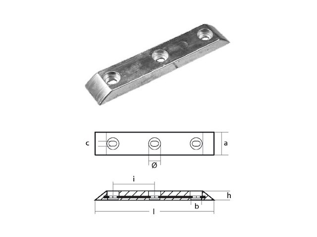 PIASTRE KAMEWA 396x75x30 C.F.140 Piastre Kamewa C.F 130