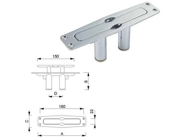 BITTA A INCASSO O.L. 195 Bitte a incasso in ottone