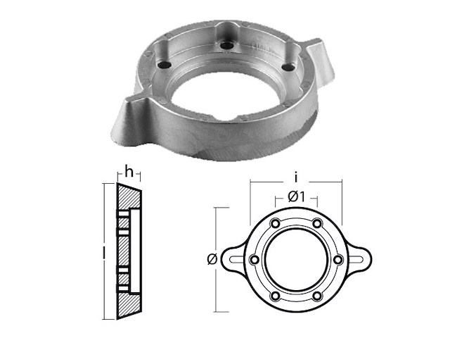 COLLARE PER PIEDE POPPIERO TECHNODRIVE SP60 SAILDRIVE Collari per piedi poppieri