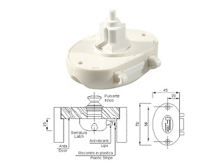 CHIUSURA ANTIVIBRANTE BIANCA Serratura in plastica
