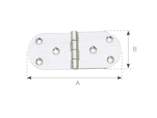 CERNIERA INOX 40X100 Cerniera Lati Tondi Inox 316