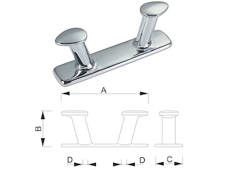 BITTA INCLINATA O.L. 200 Bitte inclinate in ottone m.2