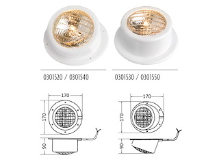 FARO DA PLANCETTA ABS 12V 35W Faro in ABS Bianco stagno