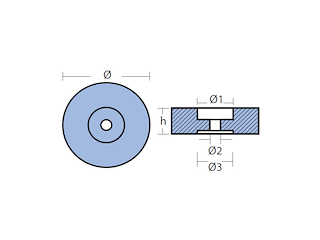 ANODO POPPA 125X39 COMPLETO Anodo per poppa completo