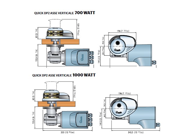 VERRICELLO DP2 1000W 24V 8 MM  SENZA CAMPANA Quick DP2 asse verticale