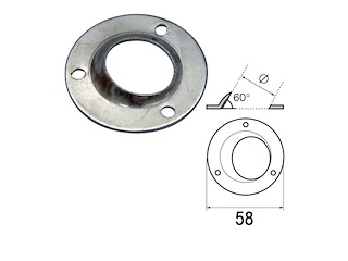 BASE INOX SALDARE INC.MM25 Base a saldare tonda 60° Inox