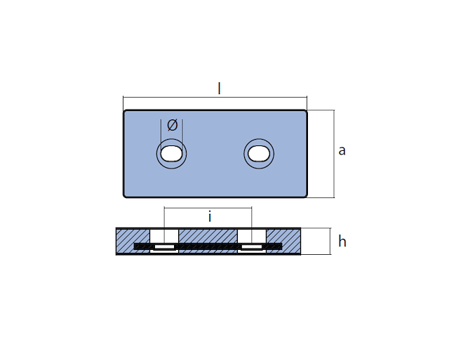 PIASTRA RETT.180X65X30X104 Piastre Rettangolari c/inserto