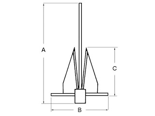 ANCORA TIPO DANFORTH INOX KG.15 Ancore Tipo DanforthH Inox